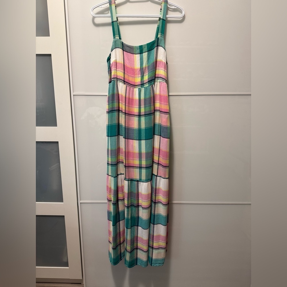 LOFT Colorful Plaid Maxi Dress - Picture 3 of 7